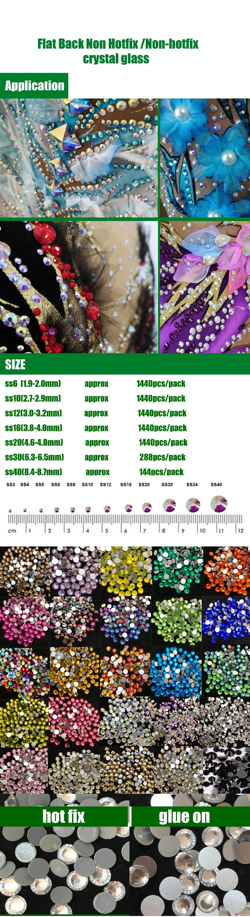 Cold Fix Rhinestone Wholesale Bulk Crystal Flat Back Rhinestone Glass Nail Rhinestones for Nail Art Decoration